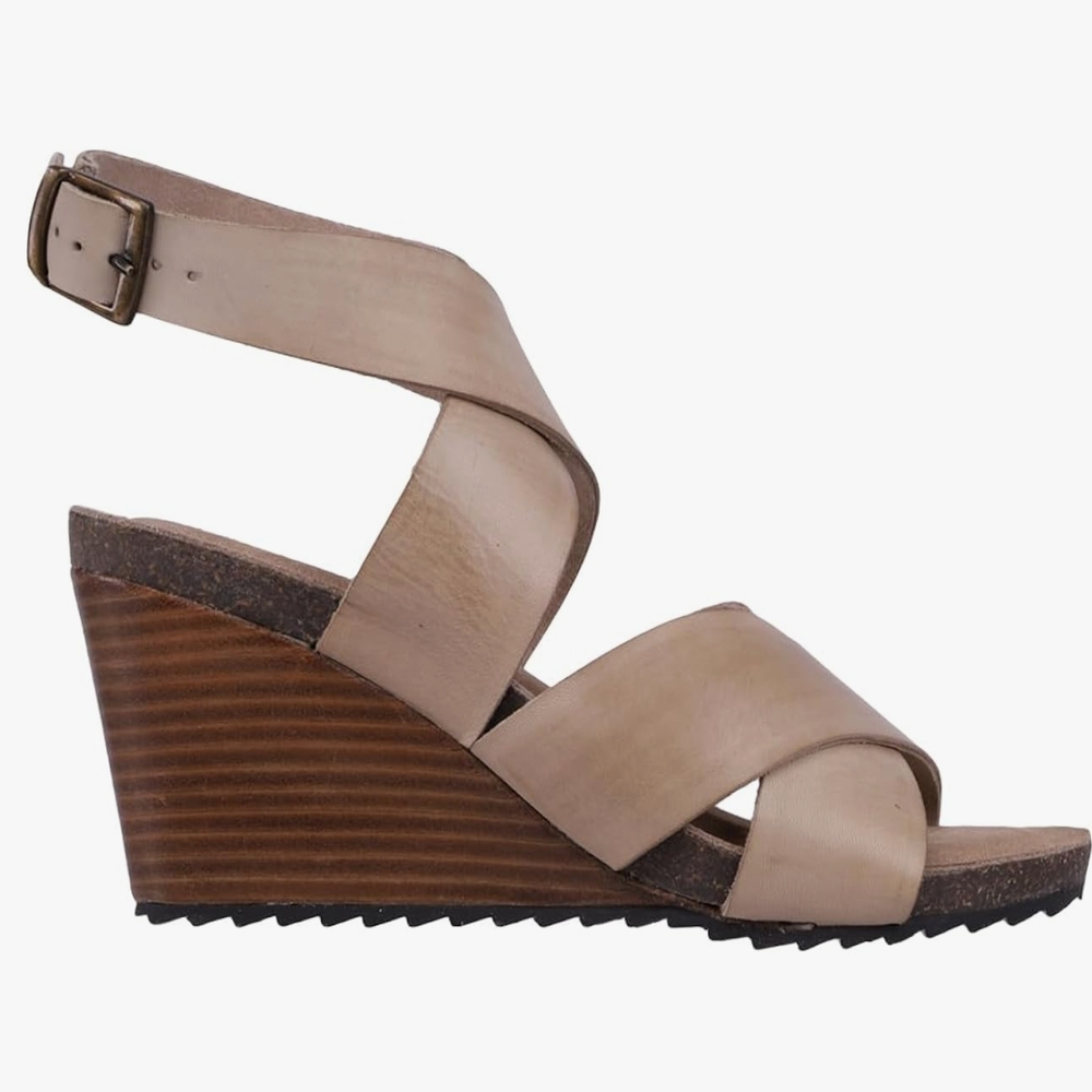 Diba True Beige Wedge Sandals